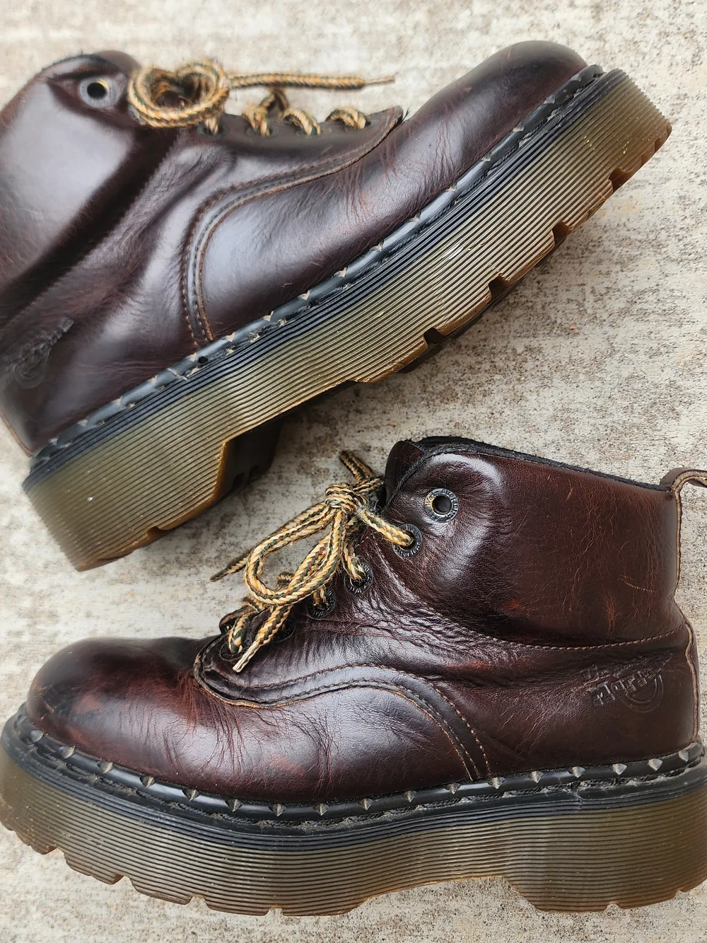 Dr. Martens Vintage 8315 Made In England Envy‎ Brown Platform Boots Size UK 6